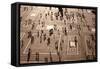 Large Crowd of People Gathering on Urban Square.-monotoomono-Framed Stretched Canvas