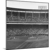 Large Crowd of People Watching the Action of Dodger-Cubs Game Fat Wrigley Field-John Dominis-Mounted Photographic Print