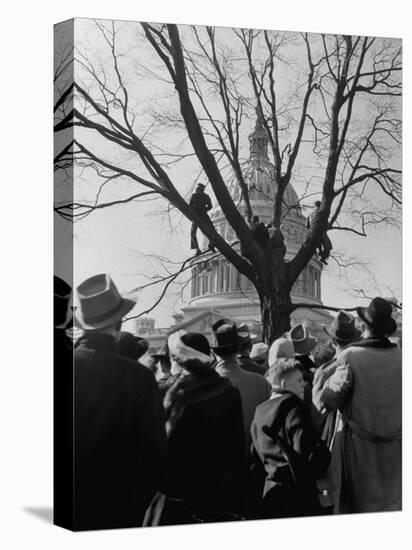 Large Crowd of Spectators Enjoying the Celebrations, During the Inauguration of Harry S. Truman-George Skadding-Stretched Canvas