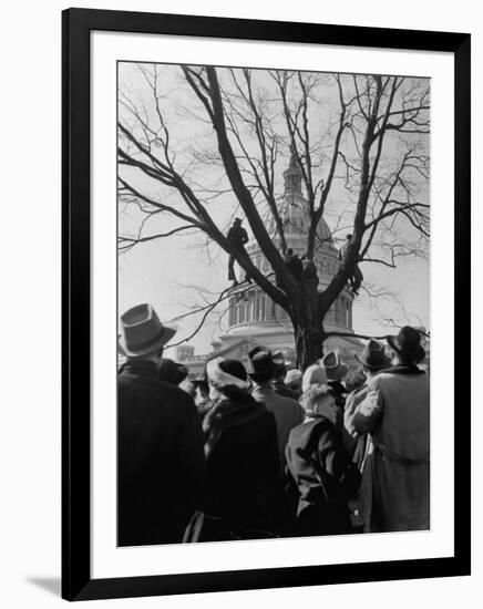 Large Crowd of Spectators Enjoying the Celebrations, During the Inauguration of Harry S. Truman-George Skadding-Framed Photographic Print