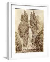 Large Cypresses at the Villa D'Este-Jean-Honoré Fragonard-Framed Giclee Print