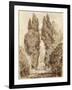 Large Cypresses at the Villa D'Este-Jean-Honoré Fragonard-Framed Giclee Print