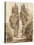 Large Cypresses at the Villa D'Este-Jean-Honoré Fragonard-Stretched Canvas
