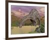 Large Dicraeosaurus Dinosaur Drinking Water-null-Framed Art Print