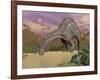 Large Dicraeosaurus Dinosaur Drinking Water-null-Framed Art Print