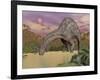 Large Dicraeosaurus Dinosaur Drinking Water-null-Framed Art Print