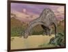 Large Dicraeosaurus Dinosaur Drinking Water-null-Framed Art Print