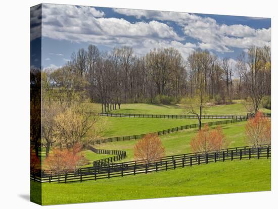Large Field and Fence Line in Louisville, Kentucky, Usa-Adam Jones-Stretched Canvas