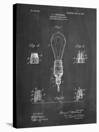 Large Filament Light Bulb Patent-Cole Borders-Stretched Canvas