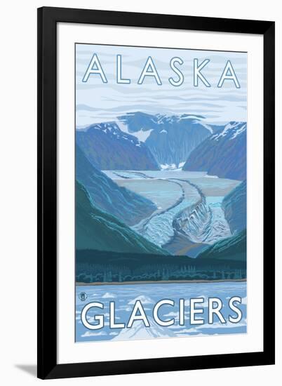 Large Glacier Scene, Alaska-Lantern Press-Framed Art Print