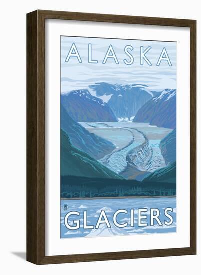 Large Glacier Scene, Alaska-Lantern Press-Framed Art Print