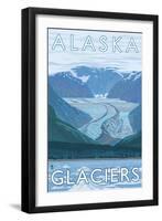 Large Glacier Scene, Alaska-Lantern Press-Framed Art Print