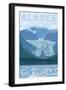 Large Glacier Scene, Alaska-Lantern Press-Framed Art Print