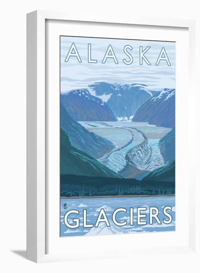 Large Glacier Scene, Alaska-Lantern Press-Framed Art Print