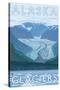 Large Glacier Scene, Alaska-Lantern Press-Stretched Canvas
