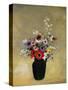 Large Green Vase with Mixed Flowers-Odilon Redon-Stretched Canvas