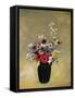Large Green Vase with Mixed Flowers-Odilon Redon-Framed Stretched Canvas
