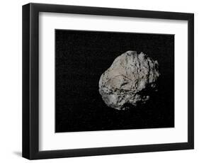 Large Grey Meteorite in the Universe Full of Stars-null-Framed Art Print