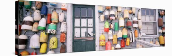 Large Group of Buoys Hanging on a Shack, Niantic, Connecticut, USA-null-Stretched Canvas