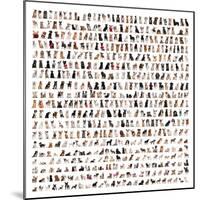Large Group Of Dog Breeds In Front Of A White Background-Life on White-Mounted Art Print