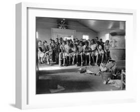 Large Group of Mostly African American Students in a Ramshackle One Room Schoolhouse-Ed Clark-Framed Photographic Print