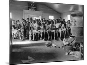 Large Group of Mostly African American Students in a Ramshackle One Room Schoolhouse-Ed Clark-Mounted Photographic Print