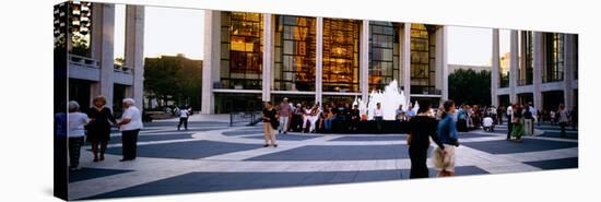 Large group of people in front of a building, Lincoln Center, Manhattan, New York City, New York...-null-Stretched Canvas
