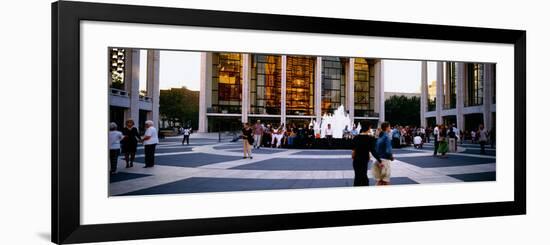 Large group of people in front of a building, Lincoln Center, Manhattan, New York City, New York...-null-Framed Photographic Print