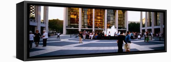 Large group of people in front of a building, Lincoln Center, Manhattan, New York City, New York...-null-Framed Stretched Canvas