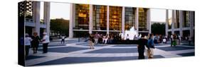 Large group of people in front of a building, Lincoln Center, Manhattan, New York City, New York...-null-Stretched Canvas