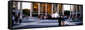 Large group of people in front of a building, Lincoln Center, Manhattan, New York City, New York...-null-Framed Stretched Canvas