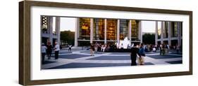 Large group of people in front of a building, Lincoln Center, Manhattan, New York City, New York...-null-Framed Photographic Print