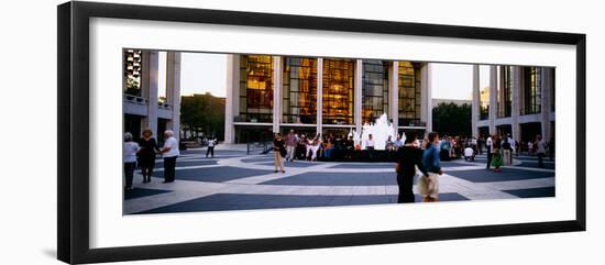 Large group of people in front of a building, Lincoln Center, Manhattan, New York City, New York...-null-Framed Photographic Print