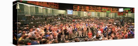 Large Group of People on the Trading Floor, Chicago Board of Trade, Chicago, Illinois, USA-null-Stretched Canvas
