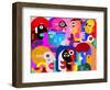 Large Group of People Vector Illustration. Modern Abstract Fine Art Painting.-danjazzia-Framed Art Print