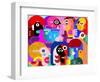 Large Group of People Vector Illustration. Modern Abstract Fine Art Painting.-danjazzia-Framed Art Print