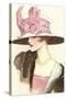 Large Hat with Pink Bow-null-Stretched Canvas