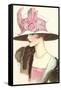 Large Hat with Pink Bow-null-Framed Stretched Canvas