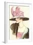 Large Hat with Pink Bow-null-Framed Art Print