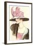 Large Hat with Pink Bow-null-Framed Art Print