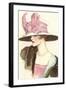 Large Hat with Pink Bow-null-Framed Art Print