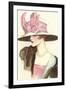 Large Hat with Pink Bow-null-Framed Art Print