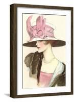 Large Hat with Pink Bow-null-Framed Art Print