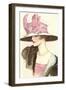 Large Hat with Pink Bow-null-Framed Art Print