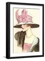 Large Hat with Pink Bow-null-Framed Art Print