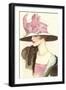 Large Hat with Pink Bow-null-Framed Art Print