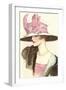 Large Hat with Pink Bow-null-Framed Art Print