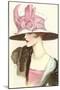 Large Hat with Pink Bow-null-Mounted Art Print