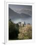 Large hotel with mountain in background, Lake Lucerne, Switzerland-Alan Klehr-Framed Premium Photographic Print