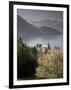 Large hotel with mountain in background, Lake Lucerne, Switzerland-Alan Klehr-Framed Photographic Print
